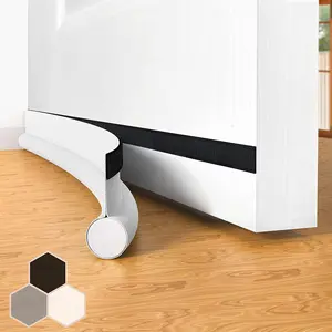 Door Draft Stopper Bottom One Sided Door Draft Blockers，37" Cutable under Door Draft Blocker Insulator Door Sweep Weather Stripping Soundproof，Fits for Interior／Exterior Doors，1 Pack,White SYIPO