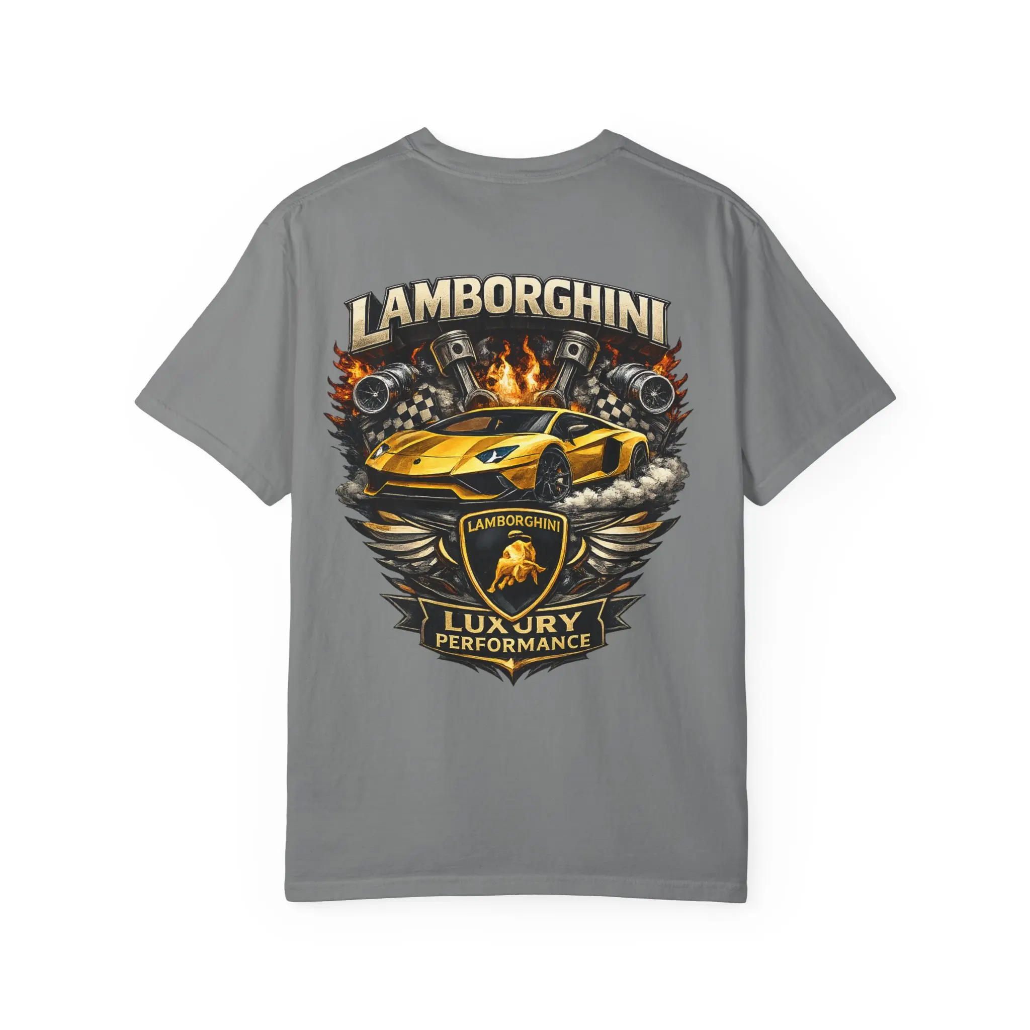 Lamborghini Yellow Supercar T-Shirt | Luxury Performance Graphic