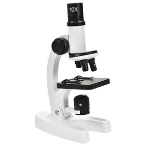 Microscope Science Experiment Set, 1200x High Magnification, LED Light Source, Stem Toy for Kids Aged 6+, Biological Observation