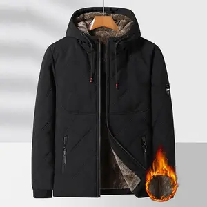 Men's Thickened, Durable, Wind-Resistant, Cold-Resistant Cotton Coat and Jacket, Outdoor Hiking and Trekking Water-Resistant and Scratch-Resistant Coat with Insulated Inner Lining for Warmth, Hooded Design, Windproof Sleeve Collar