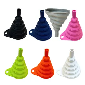 Explorinox Kitchen Funnel Food-Grade Silicone Foldable Funnel Easy to Clean Collapsible for Bottles Vials Perfume Container Utensils