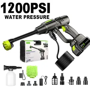 Powerful Cordless Pressure Washer - 1200 PSI Portable Battery Operated Washer for Cars, Driveways & Gardens