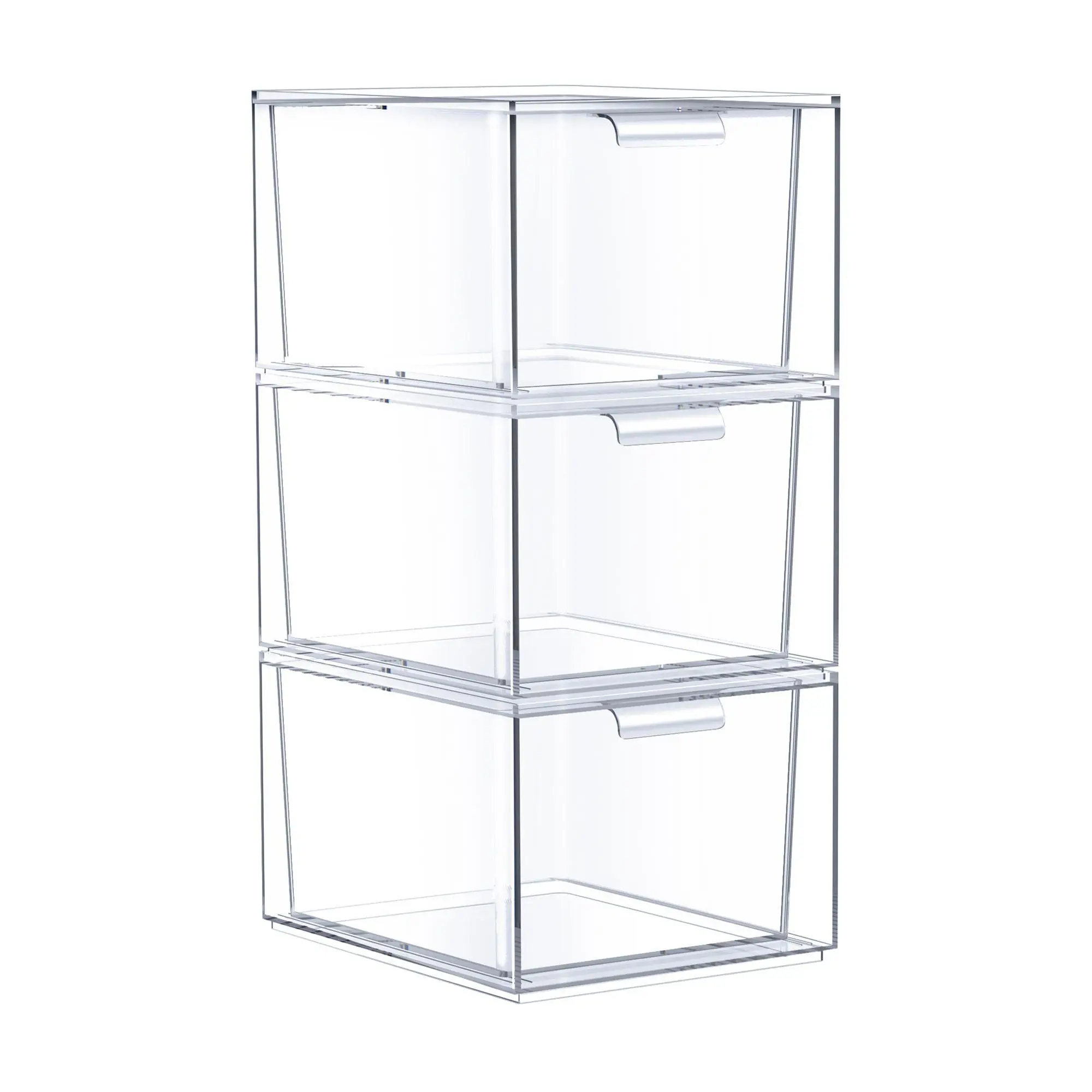 Sorbus 3 Pack Clear Stackable Acrylic Drawer Makeup Organizers