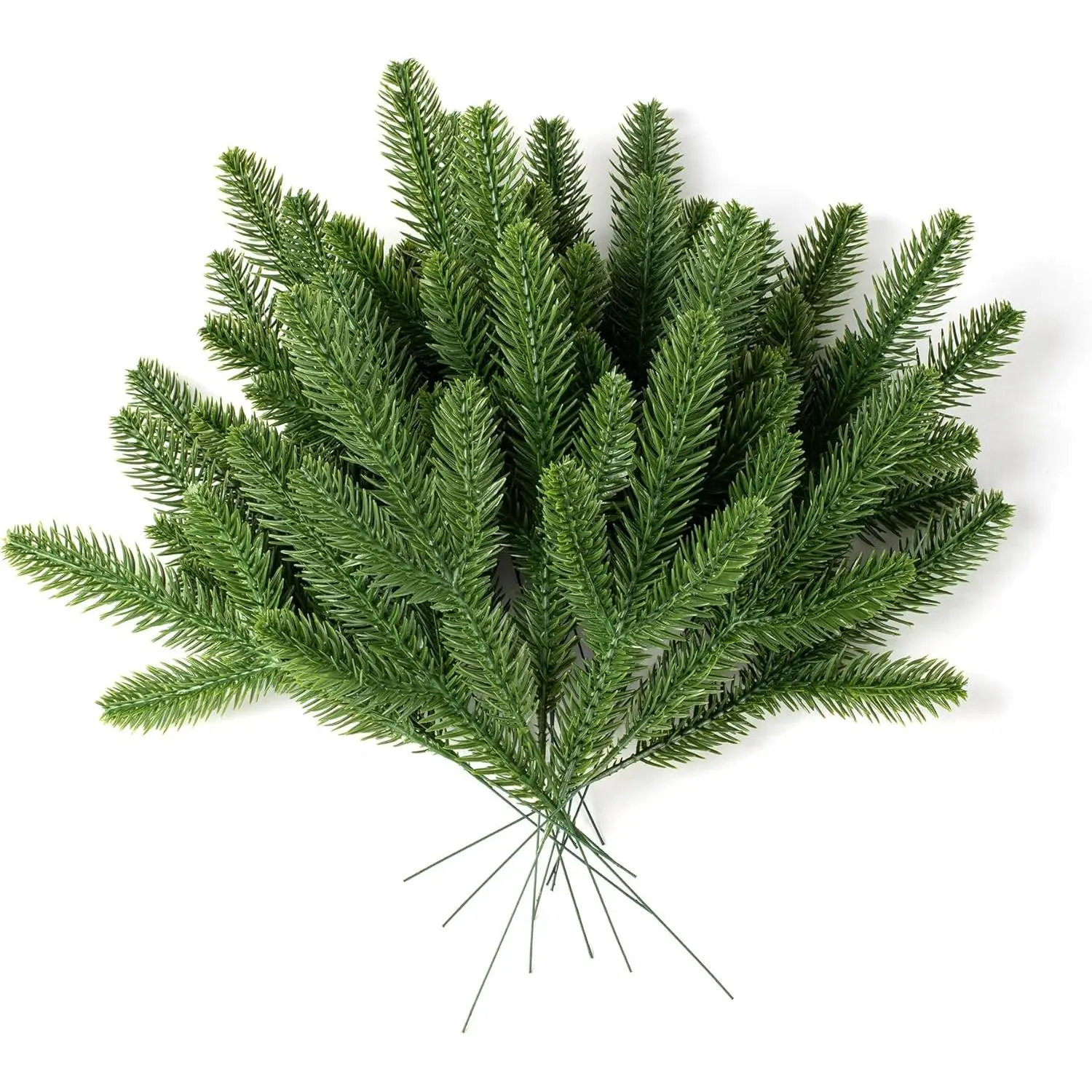 15 count Artificial Pine Branches Green   Pine DIY Accessories for Garland Wreath Christmas Decor