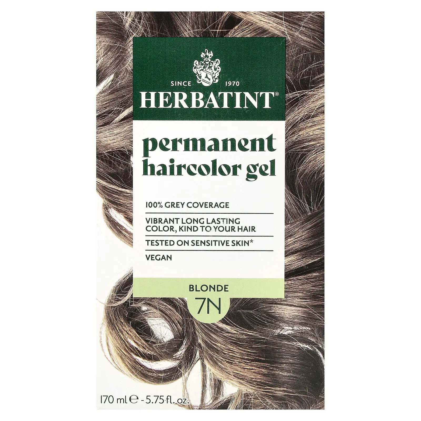 Herbatint Permanent Haircolor Gel, 7N Blonde, 5.75 fl oz (170 ml) Herbatint Permanent Haircolor Gel, 7N Blonde, 5.75 fl oz (170 ml)