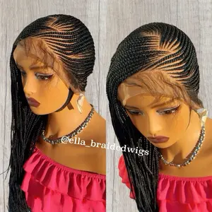 Ellasbeautyworld Full Lace Lemonade Braided Wig Color #1 30 Inches