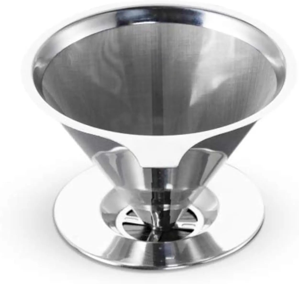 Coffee Filter, Fine Mesh Coffee Maker, Stainless Steel Pour Over Coffee Dripper, , Lightweight, Paperless, Fits Standard Sized Coffee Pots and Cups