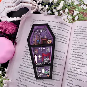 Spooky Season Coffin Star Sparkle Bookmark