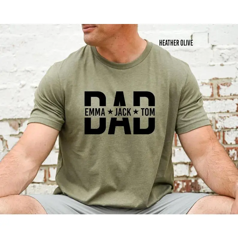 Custom Dad Shirt With Kids Names, Dad T-Shirt, Personalized Dad Shirt, Father's Day Shirt, New Dad Shirt, Daddy Shirt, Birthday Gift Dad Tee