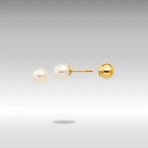 14K Gold Madi K Reversible FW Cultured Pearl and Bead Earrings - Model SE263