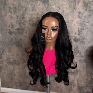 Camille Wig - Wavy Luxury Hair Extension with 3 Bundles of 300g Ethically Sourced Raw Hair, 5*5 Swiss HD Lace Closure, Natural Look