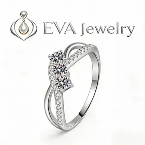 [EVA Jewelry] Infinity Ring 925 Sterling Silver Synthetic Moissanite Ring