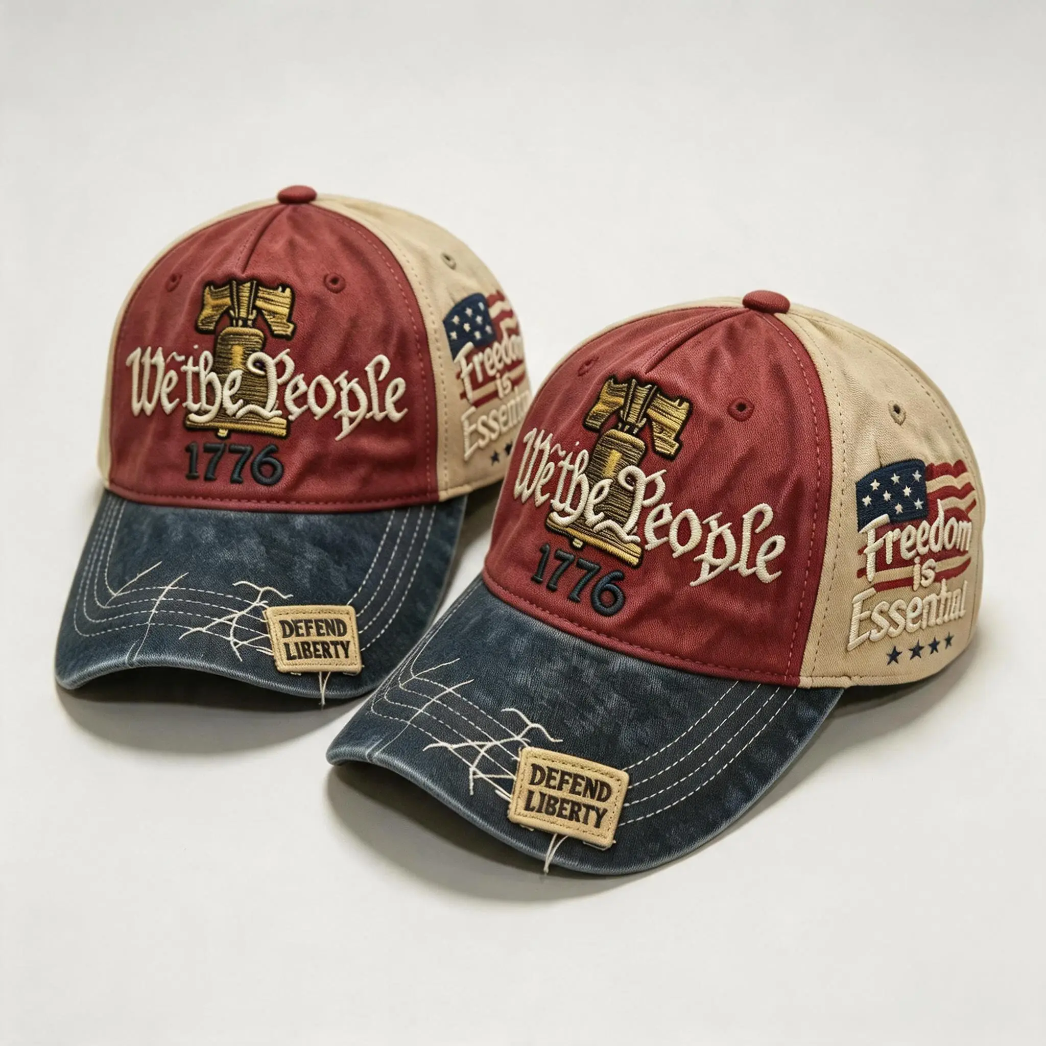 Men's We The People 1776 Trucker Hat, Vintage Patriotic Embroidered Baseball Cap, Adjustable Fit for Outdoor Sports, Mens Hats, Trucker Cap, Vintage Trucker Hat, Classic Trucker Cap tiktokshopbacktoschool,back to school,back to school haul