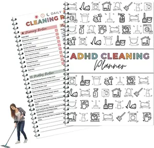 Daily Weekly Monthly Household Cleaning Planner for Women – ADHD Cleaning & Organizing Checklist Notebook, Home Chore Schedule Organizer, Routine Tracker, Declutter Planner, Gift for Moms & Mothers