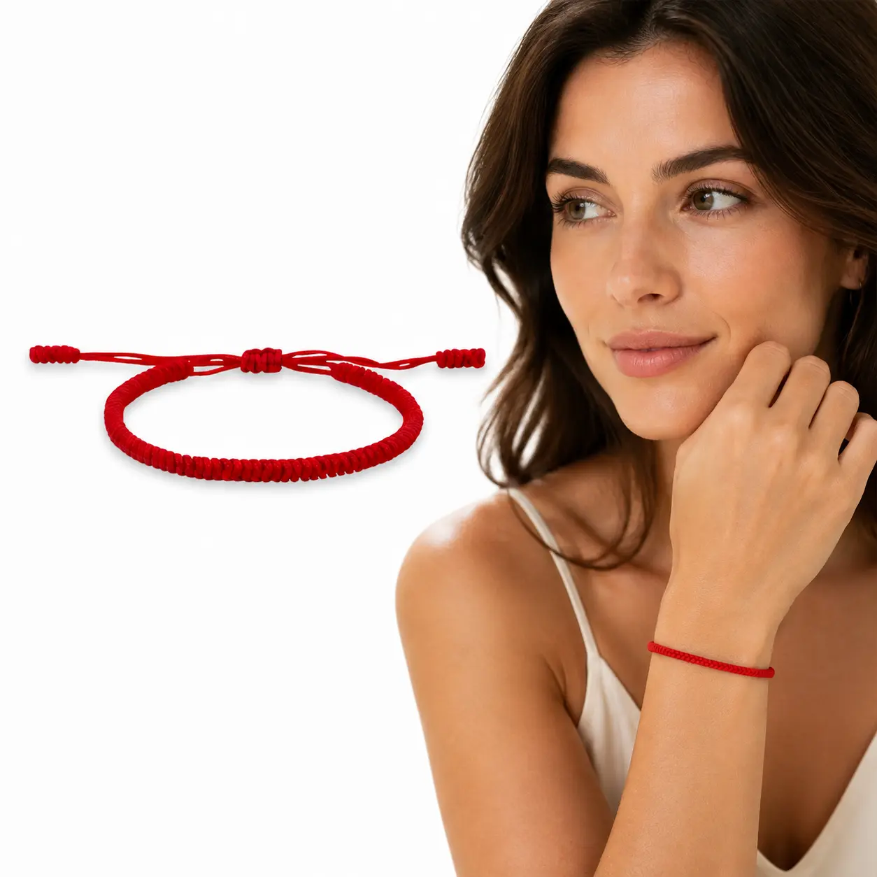 Handcrafted Kabbalah Red String Bracelet with Vajra Knot, Adjustable 6-9.5 in, Auspicious "String of Fate" Protective Bracelets for Women, Ideal Gift for Loved Ones