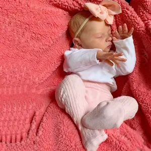 Whimsy & Wit-50cm/20inch new Realistic Weighted Sleeping Newborn Reborndoll with Veins, Cute Cloth Body Reborn Baby Doll with 3D-Paint Skin And Visible Veins Realistic,baby toddler doll love, my Birthday Gift Toy, look real life, roleplay, soft vinyl