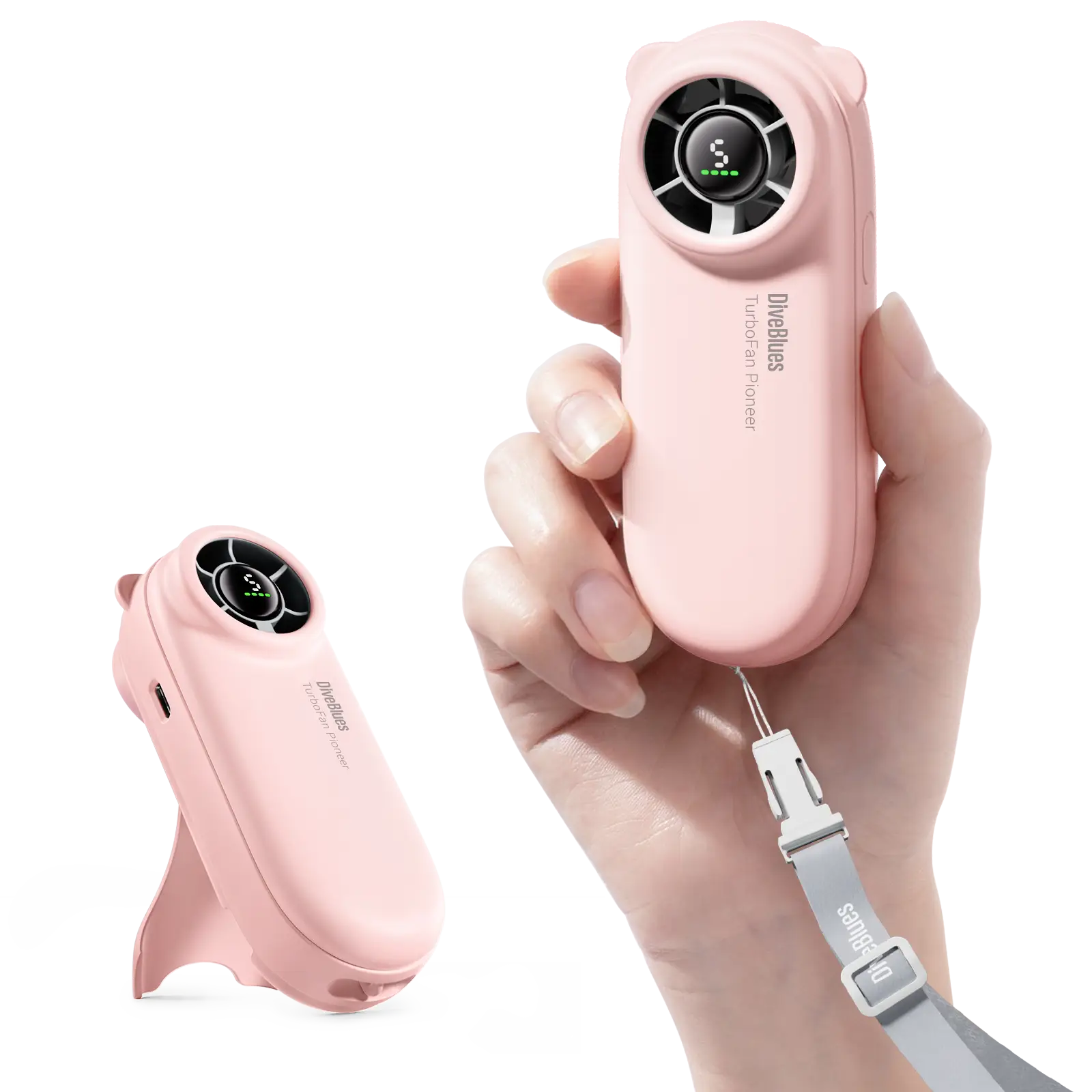 Diveblues Handheld Portable Turbo Mini Fan 29900RPM 4000mAh USB Rechargeable Pocket Fan Up to 16 Hours Hand Fan with 5 Speeds Powerful Cooling for Tra