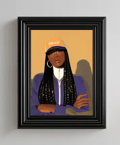 Blessed Wall Art Poster Black Woman Afrocentric Decor 14 mil PVC Smooth Scratch Resistant Full Color UV Prints 18x24 24x36 30x40 Inspirational Faith Affirmation Art