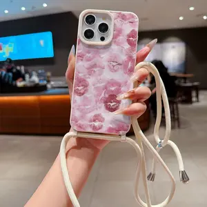 Convenient Hanging Strap Phone Case, Adjustable Multi-Function Strap & Crossbody Shoulder Strap, Artistic Pattern, Tpu Anti-Drop Protection