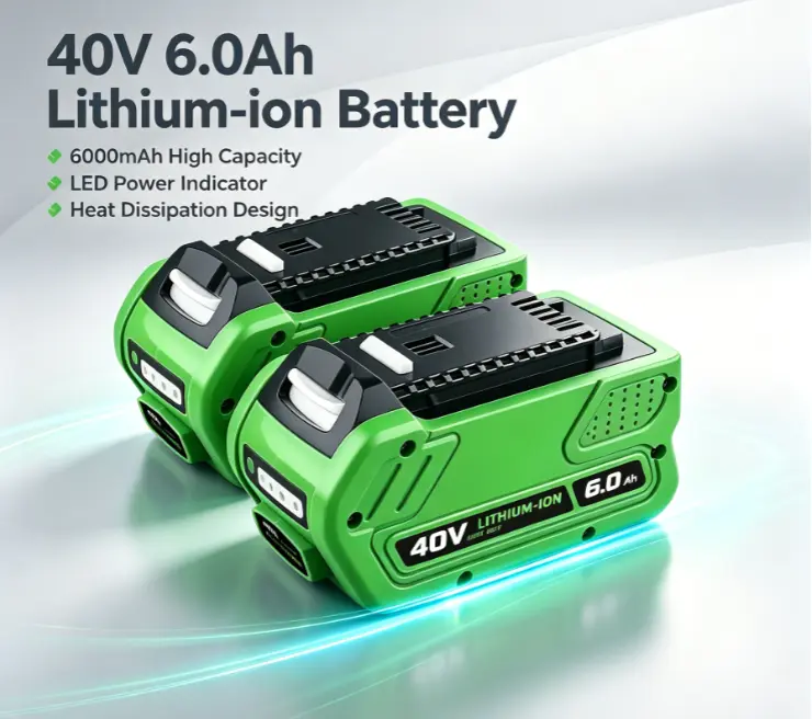 40V Max 6.0Ah 6000mAh Li-ion Replacement Battery Compatible with Greenworks 29462 40V Cordless Garden Power Tools