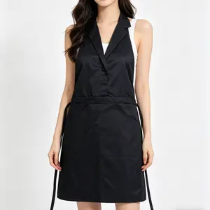 Single Layer Apron with Button Decoration, Fashionable Simple Design, Dual Pockets, Ideal for Restaurant, Beauty Salon, Pet Shop, Hotel, Nail Art, Gardening, Handcrafting, Hairdressing, Kitchen Aprons, Server Aprons, Kitchen Cooking Aprons