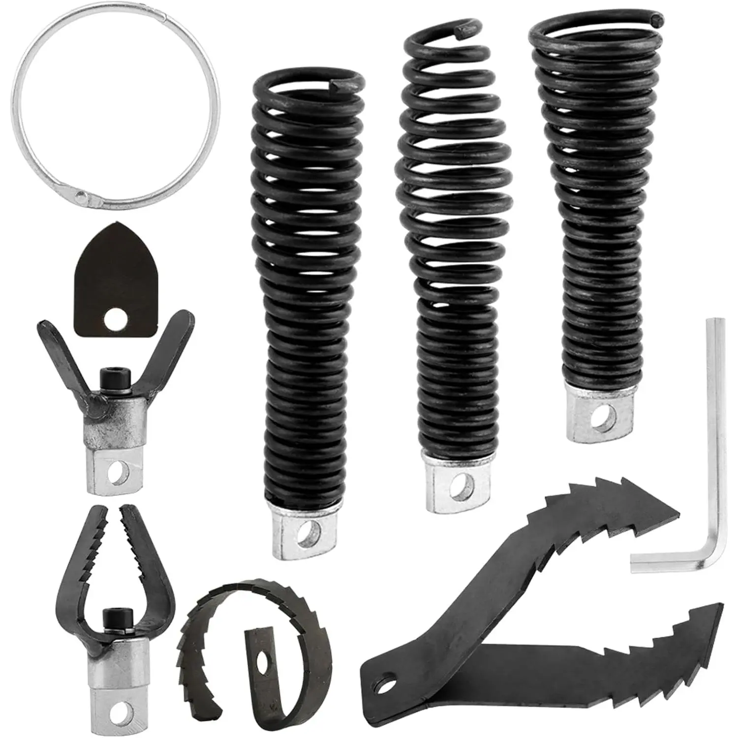 Drain-Snake Drill Attachments, Auger  Kit for Roots  and Stubborn Clogs,  in 50FT-100FT Electric Snakes, Suitable for 5/16-inch to 3/4-inch Drain-Snake (8-)
