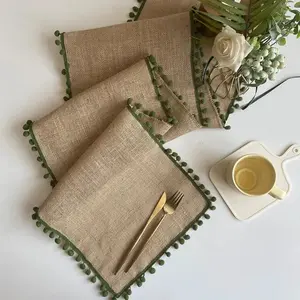 Jute Woven Tablecloth | Linen Table Runner for Christmas & Festive Decor