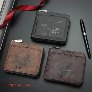 Men's Vintage Eagle-Embossed Short Wallet, Business Multi-Card Slot Wallet, Casual Trendy Wallet for Work & Daily Use, Durable Bifold Wallet