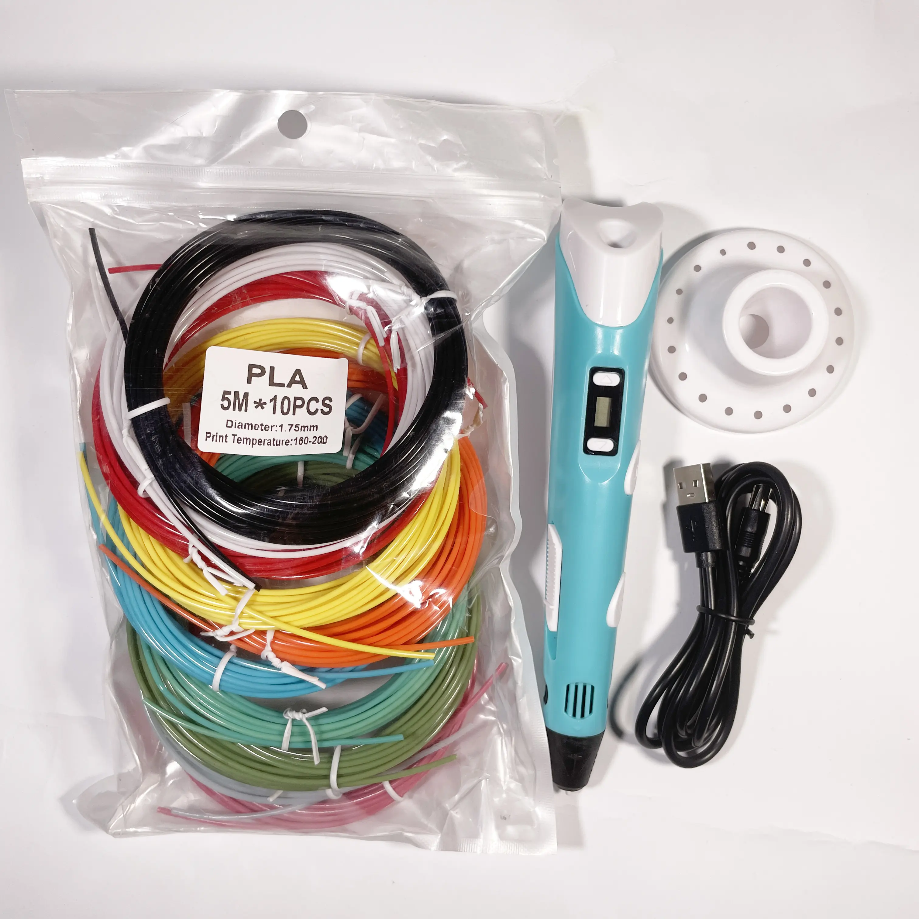 3D Printing Pen Kit (P1 Model) with Display, Adapter, 320-410°F Temperature Adjust, Stepless Speed, Precise Control, 3 Starter PLA Plastic Filament Colors, Project Guide, Decoration Compatibility, Auto Sleep Mode, Spatial Thinking Enhancement, Decorations