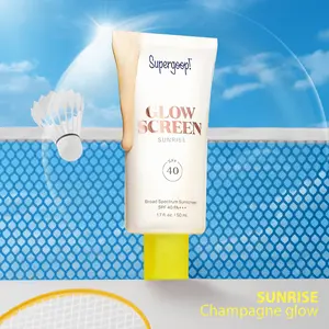 Glowscreen(SPF 40) , Sunrise (Champagne Glow) - 1.7 fl oz - Glowy Primer + Broad Spectrum Sunscreen - Helps Filter Blue Light - Boosts Hydration with Hyaluronic Acid, Vitamin B5 & Niacinamide，Face Sunscreen for Sensitive Skin