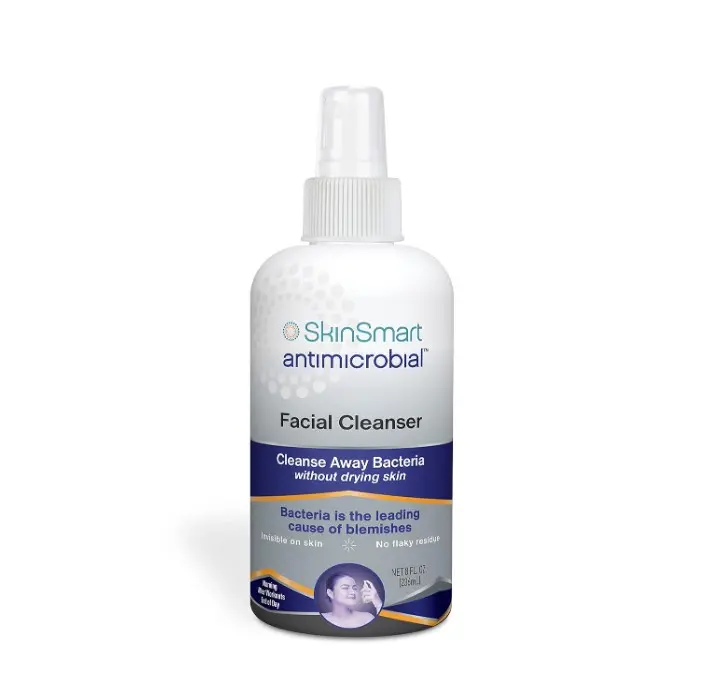 SkinSmart Facial Cleanser for Breakouts, Targets Bacteria for Post-Workout Pimples, Blemishes and Sweat Irritation; 8 oz Spray, Safe for All Ages: Adults and Teens