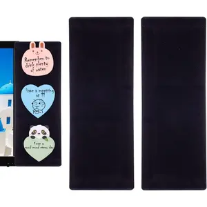 Computer  Memo Board,Computer  Sticky Note Holder Message Board for Monitors Screen Cabinets (2 Pack Black)