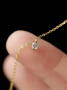 1 Pc Pretty Cubic Zirconia Necklace Pendant For Women For Valentine's Day Gift Wedding Engagement Anniversary Party Jewelry Exquisite Chain Jewelry