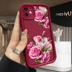 Blush Roses Soft Case for iPhone 17 Air 16 Pro Max 15 Plus 14 13 12 11 X Shockproof Drop Protection Rugged Durable Silicone Cover Anti-Scratch Festive Design