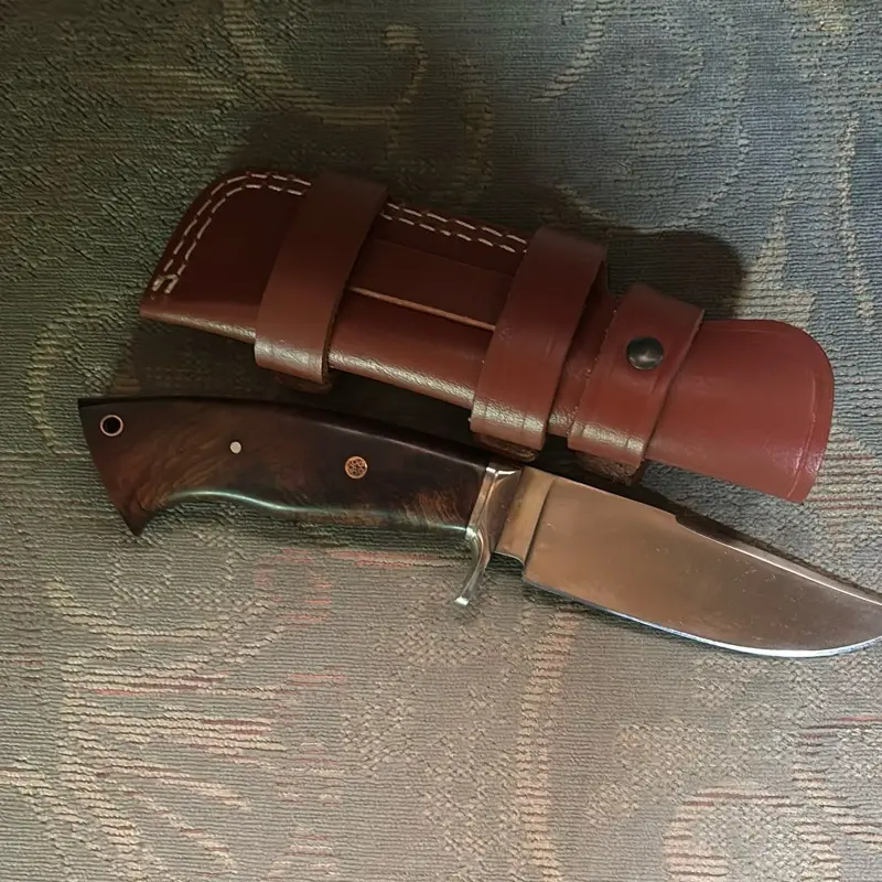Tigerous Deer Hunter Fixed-Blade Knife, 5-in Stainless Steel Blade for Hunting and Outdoor Use