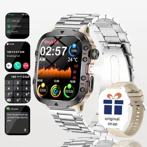 Men's and women's smartwatches, wireless calling/messaging/sports mode/remote camera/camera fitness tracker, compatible with iOS and Android, USB charging