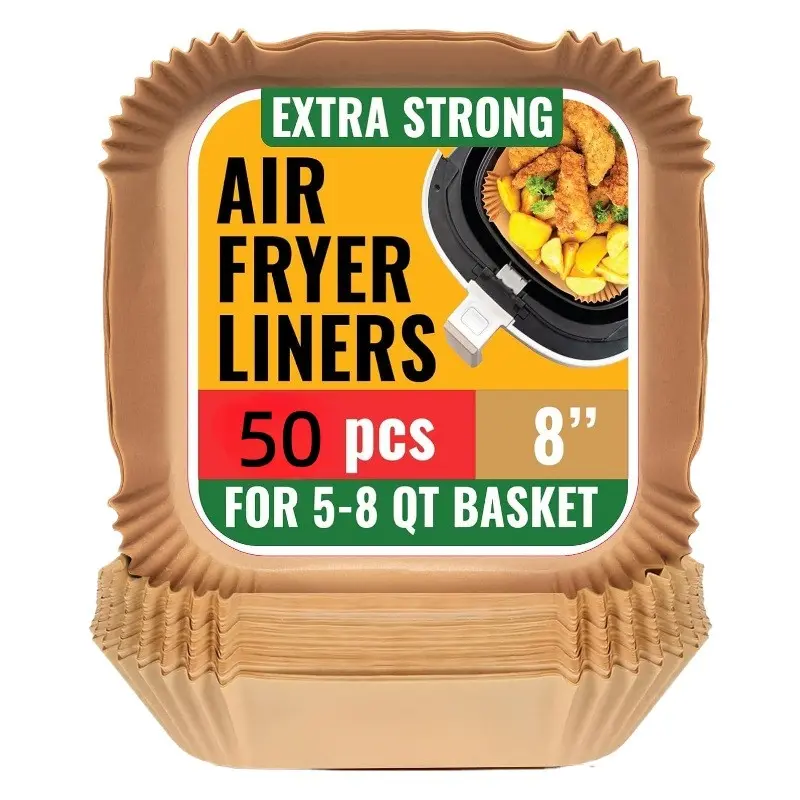 Air Fryer Liners Heavy-Duty Non-Stick Oil-Resistant, Disposable Compostable Parchment Paper for 5-8 Qt, Baking Roasting Microwave Oven Kitchenware Bakeware, Baking Accessories, Baking Supplies