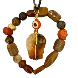 Carnelian Wrap Copper Multi Gemstone Bracelet