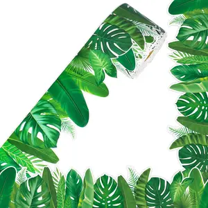 75 Ft Tropical Leaves Bulletin Board Borders Greenery Classroom Border Trims Green Leaves Bulletin Board Decorations Leaf Die Cut Border for Tropical Party School Offices Home Wall Decor