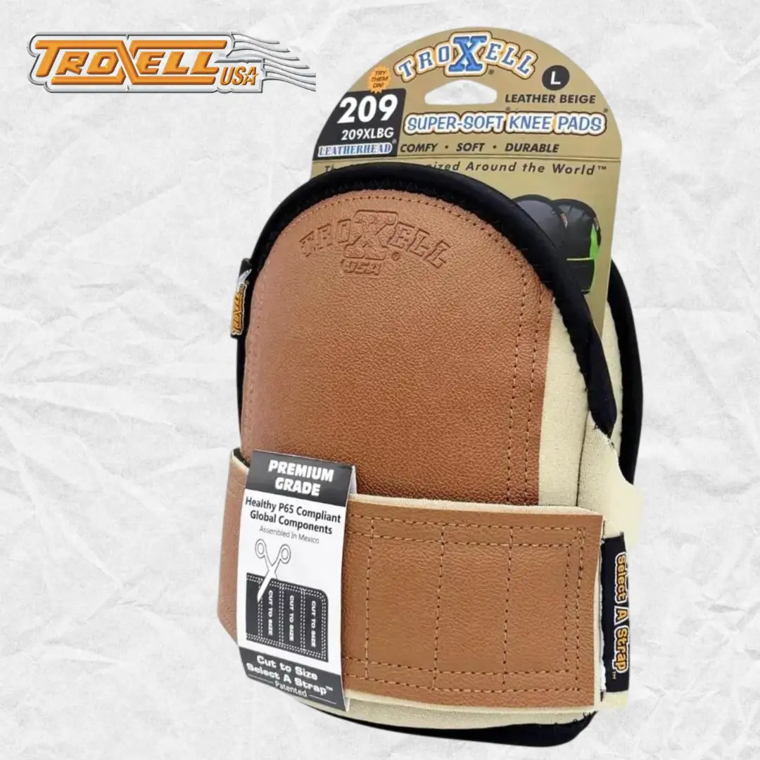 TROXELL USA SuperSoft Leatherhead Kneepads - (Large Size / Bagged in Pairs)