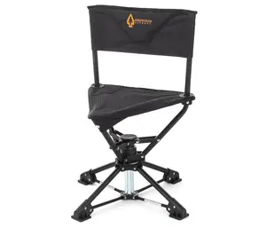 360° Degree Swivel Hunting Chair Stool Seat, Perfect for Blinds, No Sink Feet, Quick Setup & Takedown, Compact & Lightweight, Carrying Case, Fishing, Rugged 600D Canvas