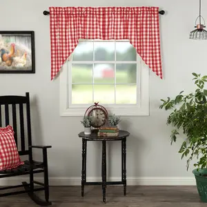 Cherry Ann Buffalo Check Swag Curtains