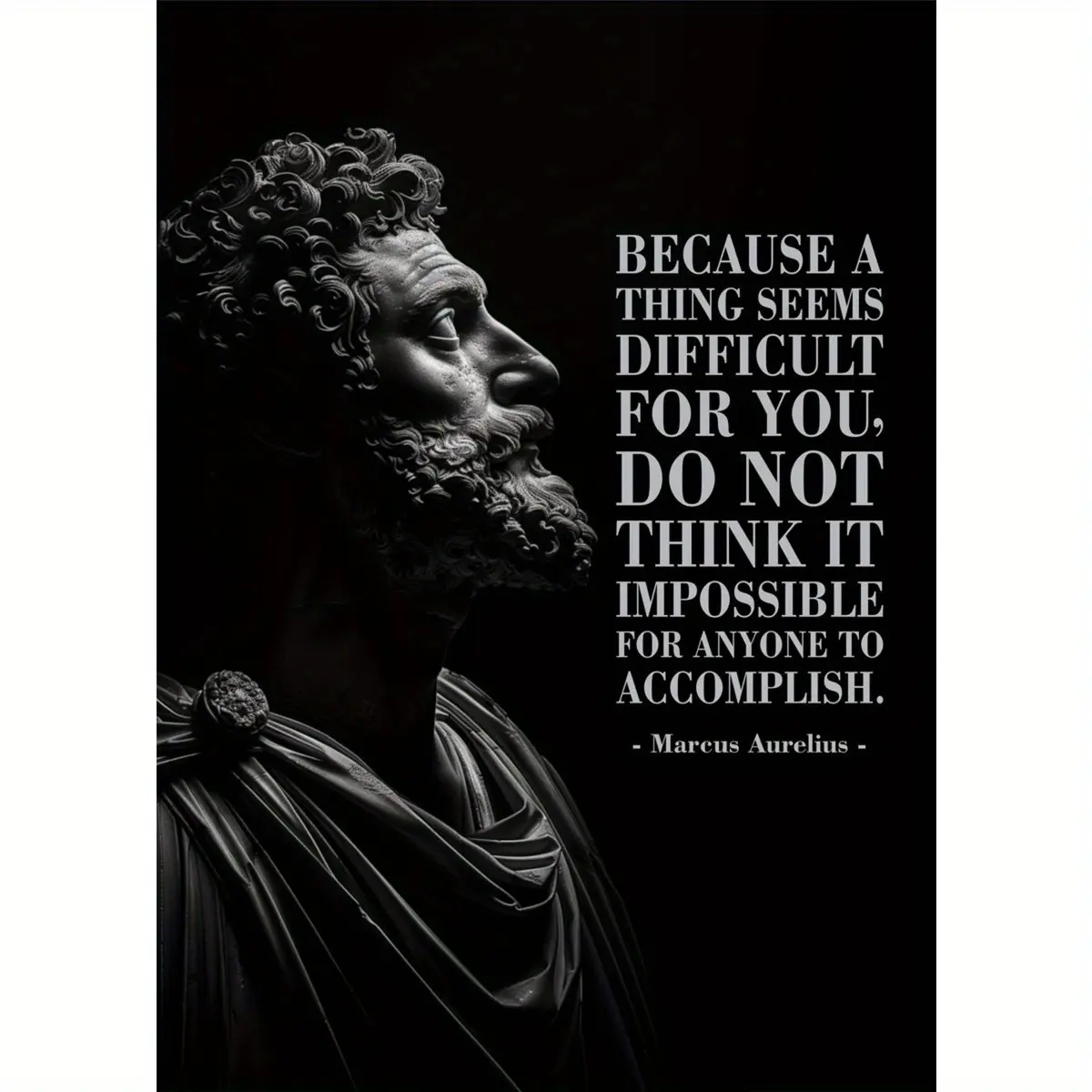 1pc Marcus Aurelius Inspirational Quote Decorative Canvas Wall Print - Stretched, Framed, Hangable, 16x24in Fashion Indoor Art - Home Office Decor, Ideal Gift for Friends and Family