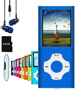 64GB MP3 player bluetooth 5.3 touch screen music player portable mp3 player with speaker high fidelity lossless sound quality mp3 FM radio recording e-book MP3 player support