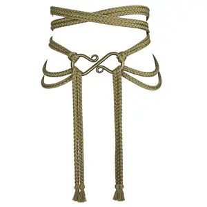HiiFeuer Medieval Rope Belt with Metal Buckle, Renaissance Adjustable Long Rope Belt for Dresses Viking Cosplay Ren Faire