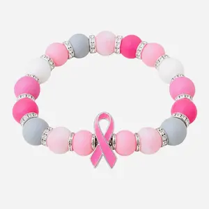 Awareness Beads Pink for Breast Cancer October We Wear Pink Puzzle for Autism Purple for Domestic Violence