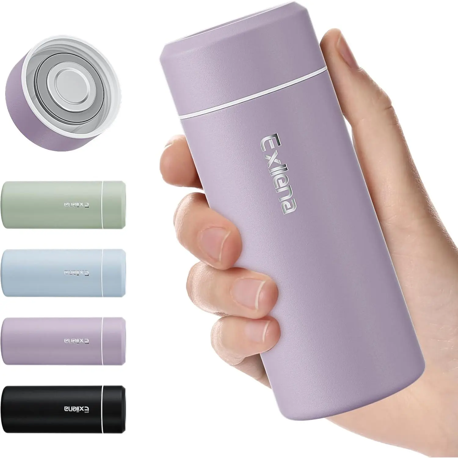 【UpgradedSmall Insulated Water Bottle 8 oz/250ml– Mini Insulated Water Bottle for Hot & Cold Drinks, Perfect Small Water Bottle for Travel, Purse...(Light Purple) Drinkware Flasks Metal Silicone Stainless Steel Insulation Bottled Mug Tumbler Portable Lid