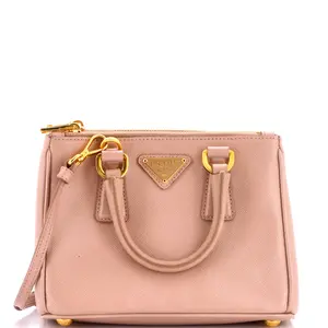 Pre-owned PRADA material Messenger Bags Galleria Double Zip Tote Saffiano Leather Mini by Rebag