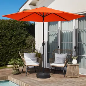 Littleox 10FT Outdoor Patio Market Umbrella | Crank Lift & Push Button Tilt Sun Shade Canopy, Multi-Color Available for Garden Deck Pool Backyard, Base Not Included