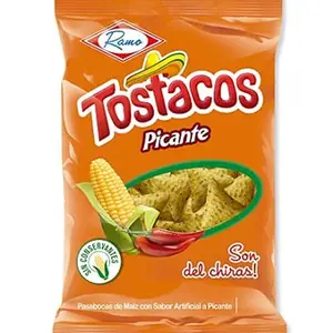 Tostacos Picantes Snack Pack of 12 38G x 12 PACKs with Fresh Flavors